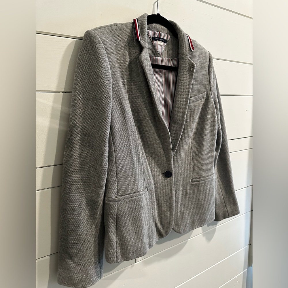 Tommy Hilfiger Light Gray Blazer, Size 8